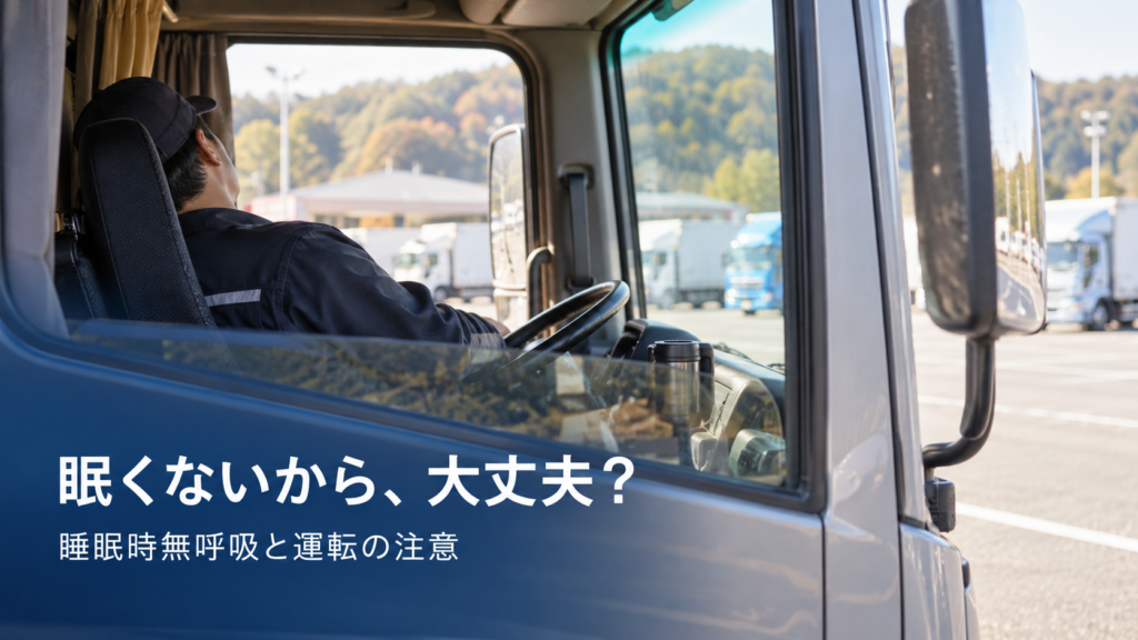 眠くなくても注意？睡眠時無呼吸と運転の安全